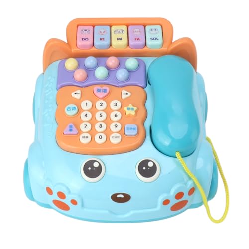 SPYMINNPOO Langlebiger Baby -Telefonspielzeug mit Telefonmusikspielzeug Endlosen Spaß für Tun Telefon Cartoon Interaktives Chinesisches Englisch Zweisprachig (Blue) von SPYMINNPOO