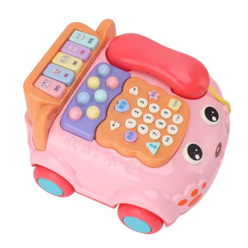 SPYMINNPOO Langlebiger Baby -Telefonspielzeug mit Telefonmusikspielzeug Endlosen Spaß für Tun Telefon Cartoon Interaktives Chinesisches Englisch Zweisprachig (PINK) von SPYMINNPOO