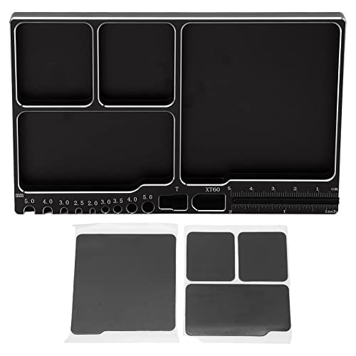 SPYMINNPOO Magnetschraubenschale, Aluminiumlegierung Magnetische Adsorption RC Reparaturwerkzeug Tablett Weit Verbreitete RC -Reparaturwartung für Fahrzeuge Flugzeugeschiffe (Black) von SPYMINNPOO