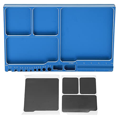 SPYMINNPOO Magnetschraubenschale, Aluminiumlegierungsmagnethalter für Kleine Teile, Starker Magnetischer Basi Organizer für die RC -Reparaturelektronik (Blue) von SPYMINNPOO