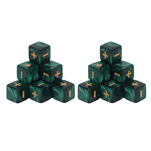SPYMINNPOO Mathematikunterricht 20pcs 16mm Würfelset, Gravierte Symbole Plus Minus Schilder für Klassenzimmer (Green) von SPYMINNPOO