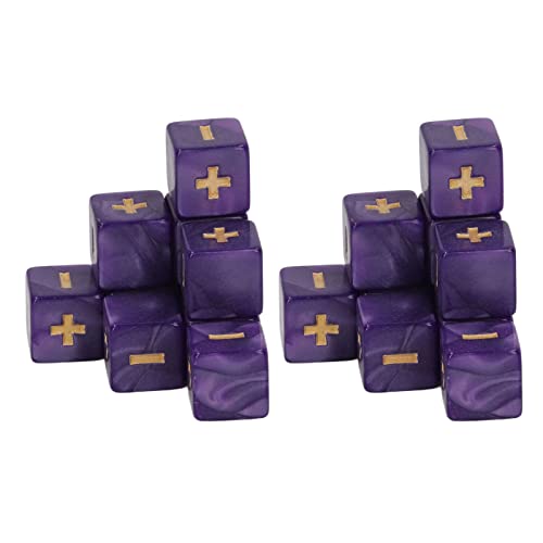 SPYMINNPOO Mathematikunterricht 20pcs 16mm Würfelset, Gravierte Symbole Plus Minus Schilder für Klassenzimmer (Purple) von SPYMINNPOO