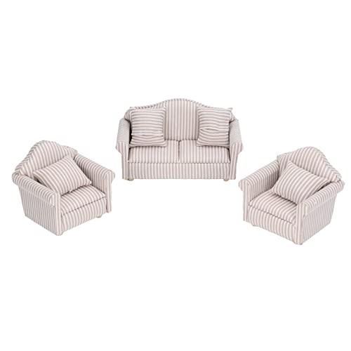 SPYMINNPOO Miniatur-Couch-Set, Puppenhaus-Couch, Mini-Sofa für Puppen für 1/18 Plüschtier-Kissen von SPYMINNPOO