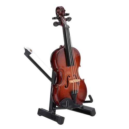 SPYMINNPOO Miniatur -Grigmodell mit Stand, Handgefertigtes Basswood Decorative Geigenset für Display, Musikalisches Wohnkultur & Dekor & (13 cm) von SPYMINNPOO