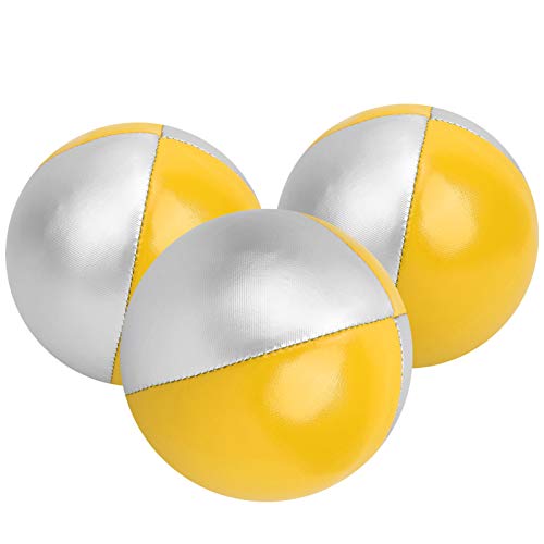 SPYMINNPOO Pädagogische Jonglierschuppen -Ball -Set Weiche und Komfortable Material 3PCs für und Erwachsene Bürospaß und Jonglieren Enthusiasten Polyurethan (gelb/Silber) von SPYMINNPOO