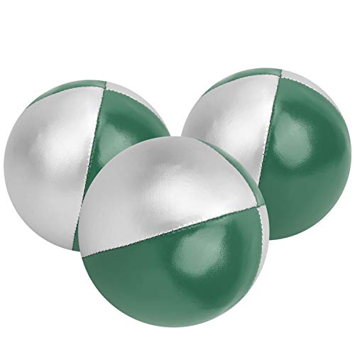 SPYMINNPOO Pädagogische Jonglierschuppen -Ball -Set Weiche und Komfortable Material 3PCs für und Erwachsene Bürospaß und Jonglieren Enthusiasten Polyurethan (grün/Silber) von SPYMINNPOO