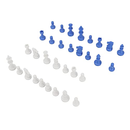 SPYMINNPOO Plastikschachstücke Langlebiger Ersatzschachstücken für Geburtstagspicknicks Leicht zu Tragen 32 X Schach (Blue) von SPYMINNPOO