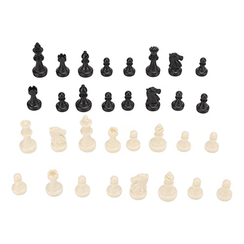 SPYMINNPOO Plastikschachstücke Langlebiger Ersatzschachstücken für Geburtstagspicknicks Leicht zu Tragen 32 X Schach (Schwarz und weiß) von SPYMINNPOO