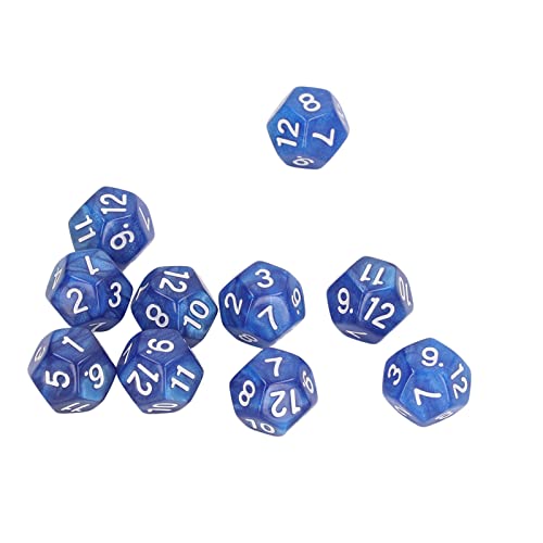 SPYMINNPOO Premium Plastic 12 -Sided Number Dice Set Sicher und Langlebig für Brettspiele und Digitale Lehrszenen 40pcs (Blue) von SPYMINNPOO