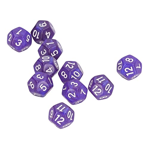 SPYMINNPOO Premium Plastic 12 -Sided Number Dice Set Sicher und Langlebig für Brettspiele und Digitale Lehrszenen 40pcs (Purple) von SPYMINNPOO