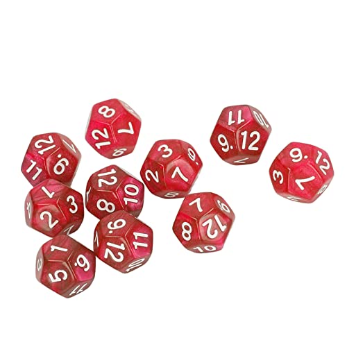 SPYMINNPOO Premium Plastic 12 -Sided Number Dice Set Sicher und Langlebig für Brettspiele und Digitale Lehrszenen 40pcs (Rot) von SPYMINNPOO