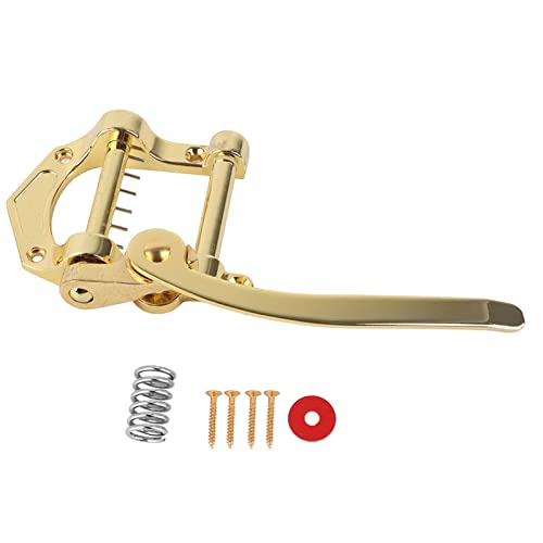 SPYMINNPOO Profession Elle Kupfer Legierung Vibrato Tailpiece Tremolo für Jazz Gitarren, Verstellbare Griff Brücke mit Glatten Tremolo-Effekten (Gold) von SPYMINNPOO