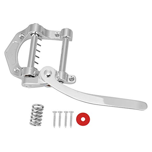 SPYMINNPOO Profession Elle Kupfer Legierung Vibrato Tailpiece Tremolo für Jazz Gitarren, Verstellbare Griff Brücke mit Glatten Tremolo-Effekten (Silver) von SPYMINNPOO
