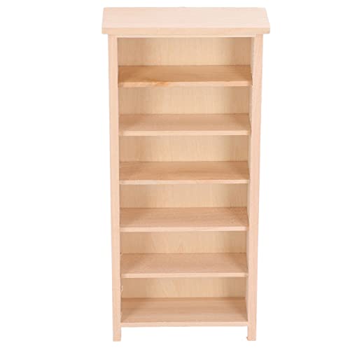 SPYMINNPOO Puppenhaus Bücherregal, Maßstab 1:12, Holz, Klassisch, Beige von SPYMINNPOO