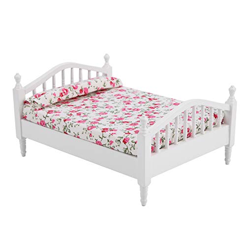 SPYMINNPOO Puppenhaus Miniatur, Puppenhaus Zubehör Blumenmuster Mini Möbel Doppelbett für Puppe Im Maßstab 1/12 SPYMINNPOO Puppenhaus Miniatur, Puppenhaus Zubehör Blumenmuster Mini Möbel Doppelbett für Puppe Im Maßstab 1/12 von SPYMINNPOO