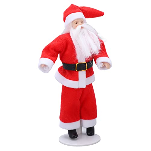 SPYMINNPOO Puppenhaus Weihnachtsmann, Mini Keramikpuppe, Weihnachts Weihnachtsmann Figuren mit Ständer, Dekoration für Puppenhaus Im Maßstab 1:12 von SPYMINNPOO