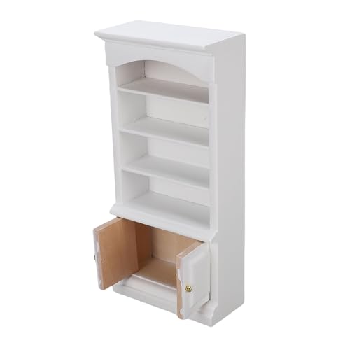 SPYMINNPOO Puppenhausschränke Im Maßstab 1:12, 4-stöckiges Regal, 2 Türen, Miniaturschrank, Bücherregal, Möbelzubehör für Küche, Schlafzimmer, Wohnzimmer SPYMINNPOO Puppenhausschränke Im Maßstab 1:12, 4-stöckiges Regal, 2 Türen, Miniaturschrank, Bücherregal, Möbelzubehör für Küche, Schlafzimmer, Wohnzimmer von SPYMINNPOO