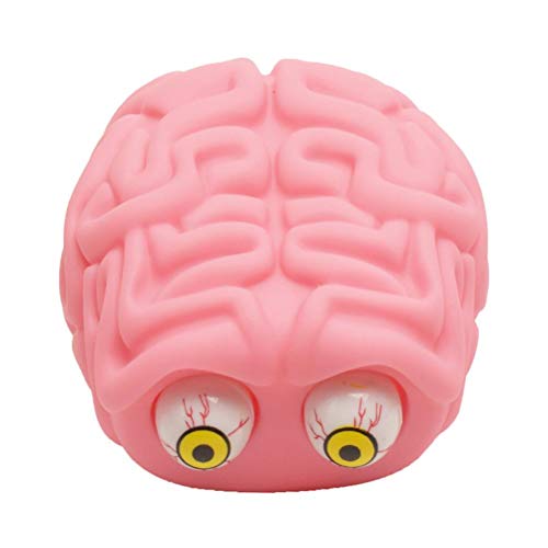 SPYMINNPOO Quetschspielzeug, Gehirnform mit 2 Augen, Angstreduzierendes Sensorisches Spiel für Kinder und Erwachsene (Pink) (PINK) von SPYMINNPOO