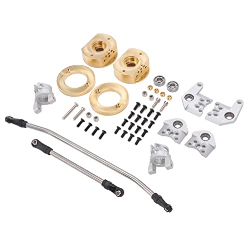 SPYMINNPOO RC Achsschenkel,Heavy Duty Vorderer Achsschenkel,Lenkgelenk Achsschenkel C Sitz Adapter Kit für Axial RR10 90048 90053 RC Autoteile(Silber) Modellspielzeug Zubehör Für Modellautos von SPYMINNPOO