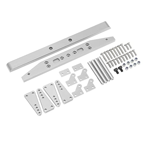 RC -Auto -Rahmen -Set, Aluminium -Legierung RC -Auto -Chassis -Rahmen Vordere und Hintere Stoßstangen -Upgrade -Teile für SCX10 D90 1/10 RC Crawler (Silver) von SPYMINNPOO