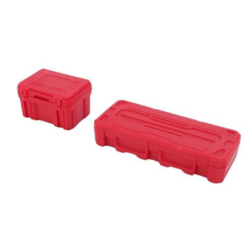SPYMINNPOO RC -Autogepäckkoffer und Werkzeugkasten Set, Hohe Simulationsspeicherzubehör für Mainstream -Skala -Modellautos (Red) von SPYMINNPOO