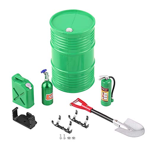 SPYMINNPOO RC Crawler Zubehör Set, Mini Auto Schaufel Kraftstoff Flasche & Feuerlöscher, Simulation Dekor Teile für 1/10 1/12 Maßstab RC Cars (Stil a) von SPYMINNPOO