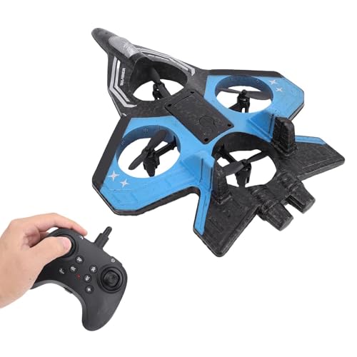 SPYMINNPOO RC Glider, 2,4 GHz Fernbedienung Airpalne, 4 Motorschub | 3 Geschwindigkeiten | 360 ° Stunts Fernbedienungsflugzeugspielzeug mit Lichtern (Doppelbatterien) von SPYMINNPOO