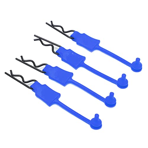 SPYMINNPOO RC-Karosserie-Clips mit Zuglaschen, 1/10 Auto-Shell-Clips, Stifte, Ersatz-RC-Car-Shell-Zubehör (Blue) von SPYMINNPOO
