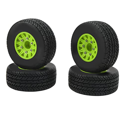 SPYMINNPOO RC-LKW-Rad, 1/10 Kurzstrecken-LKW-Reifen, Starker Dämpfung Griff, Kompatibel mit (Green) von SPYMINNPOO