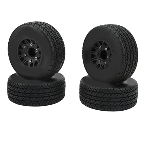 SPYMINNPOO RC-LKW-Rad, 1/10 Kurzstrecken-LKW-Reifen, Starker Dämpfung Griff, Kompatibel mit (Black) von SPYMINNPOO