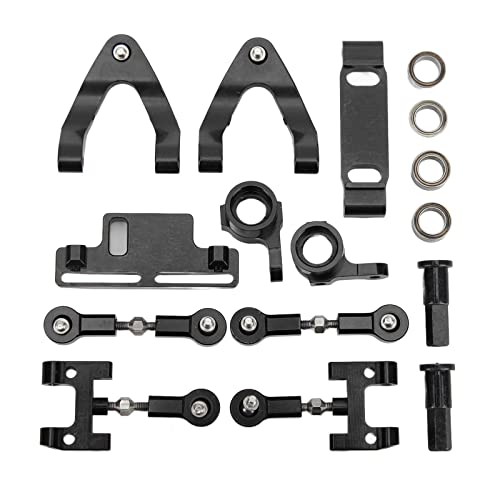 SPYMINNPOO RC Metal Accessoires Kit, Aluminiumlegierung Obere Unteren Armhängung Hex -Adapterzubehör für WPL D12 RC -Auto Eingestellt (Black) von SPYMINNPOO