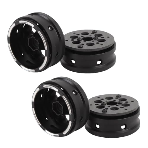 SPYMINNPOO RC Rad Hubs und Rand Set, 1,9 Zoll Beadlock Wheel -Hubs Felgen für SCX10 D90 Capra 1/10 RC Crawler von SPYMINNPOO