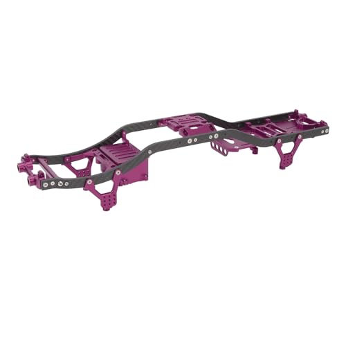 SPYMINNPOO RC Rahmen Chassis Kit, Carbonfaser Radstand Aufhängungsrahmen Träger Zubehör für 1/10 AXIAL SCX10 RC Crawler (Purple) von SPYMINNPOO