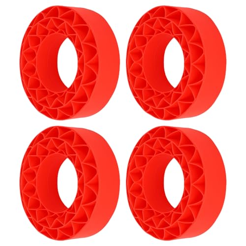 SPYMINNPOO Silikonreifen Einsatz Set Easy Installation Lebendiger Farbschaum -Set Verbesserte Griff 4 Stcs für 1,9 -Zoll Reifen für RC Fahrzeuge Zugeschnitten (Rot) von SPYMINNPOO