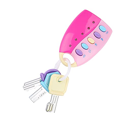 SPYMINNPOO Smart Key Toy, Smart Remote Autoschlüssel Spielzeug für Baby, Kleinkind oder Kleinkind Control Musical Pretend Play Education Toys(Rosa) von SPYMINNPOO