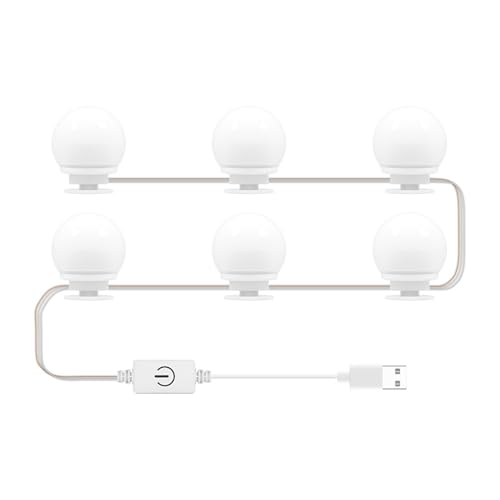 SPYMINNPOO Spiegel Vordere Licht, up -Waschtisch Spiegel Glühbirne, LED Dimmbare Kommodenlicht mit USB für Schlafzimmer, Bad, Ankleidekabine, mit Einfacher Installation, Vielseitiger Anwendung (6 von SPYMINNPOO