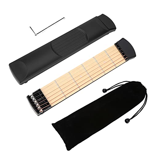 SPYMINNPOO Taschengitarre mit 6 Bünden, Tragbare Taschengitarre, Mini-Gitarre aus Holz mit Inbusschlüssel Zur Aufbewahrungstasche für Gitarristen SPYMINNPOO Taschengitarre mit 6 Bünden, Tragbare Taschengitarre, Mini-Gitarre aus Holz mit Inbusschlüssel Zur Aufbewahrungstasche für Gitarristen von SPYMINNPOO
