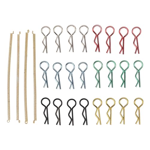 SPYMINNPOO Universeller RC-Karosserieclip mit Anti-Verlust-Stahlseil, Eisenstiften für 1/8 1/10 1/12 1/18 RC-Autos (80mm) von SPYMINNPOO