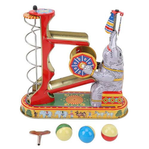 SPYMINNPOO Vintage-Aufziehspielzeug, Elefanten-Spielballspiel, Nostalgisches Sammler-Uhrwerkspielzeug für, Tischdekoration von SPYMINNPOO