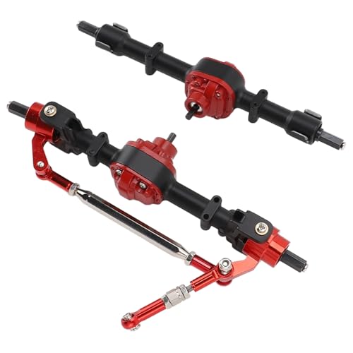SPYMINNPOO Vorderachse Satz, Vorder-und Hinterachse Ersatz aus Metall für D90 D91 D96 D99S MN90 MN96 MN99 MN99 MN99S FJ45 1/12 RC Auto mit Internem Stahl Getriebe (Black) von SPYMINNPOO