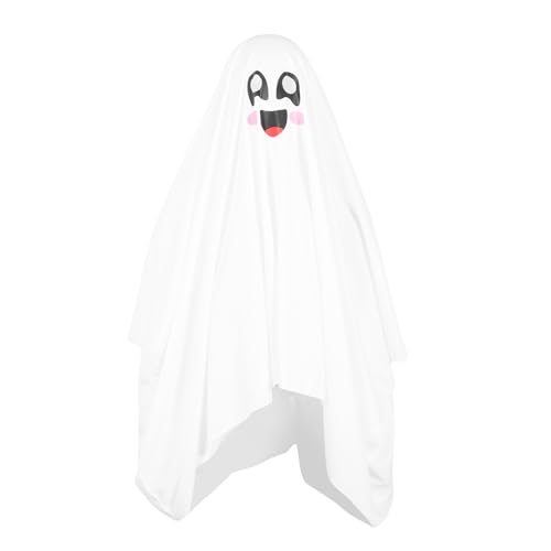 SPYMINNPOO Weiße Geister Umhang, Gruselige Süße Halloween -Kostüm für Erwachsene Kids Partys Festivals Kleid (M) von SPYMINNPOO
