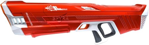 SpyraThree™ Wasserpistole elektrische Wasserspritzpistole, automatisches Aufladen, 3 Spielmodi, LED-Schuss- & Batterieanzeige,15m Reichweite, Premium-Sommerspielzeug für Kinder & Erwachsene (rot) von SPYRA