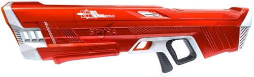 SpyraThree™ Wasserpistole elektrische Wasserspritzpistole, automatisches Aufladen,3 Spielmodi,LED-Schuss- & Batterieanzeige,15m Reichweite,Premium-Sommerspielzeug (rot) von SPYRA