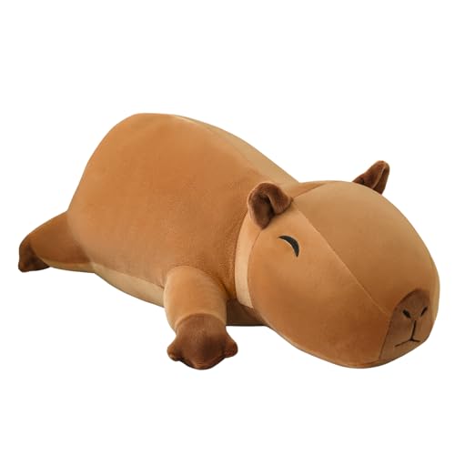 SQEQE Beschwertes Capybara Plüschtier Süßes Wasserschwein Kuscheltier Plüsch Kissen Plüschspielzeug Stofftier Geschenk für Kinder und Erwachsene 35 cm von SQEQE