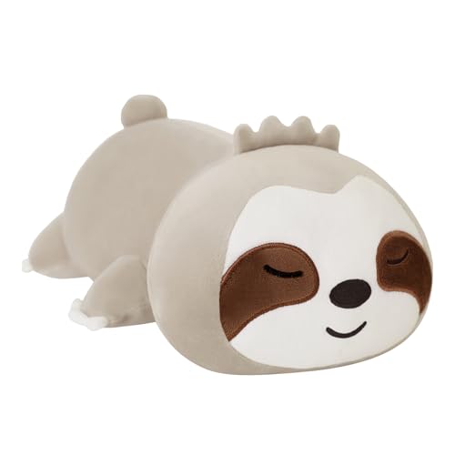 SQEQE Beschwertes Faultier-Plüsch für Angst - Süßes Plüschtier, Kissen, Spielzeug - Geschenk für Kinder und Erwachsene - Braun, 35 cm, 0,7 kg von SQEQE
