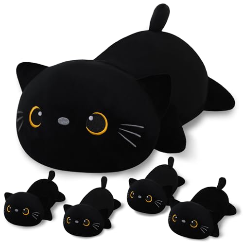 SQEQE Black Cat Plushies Stuffed Animals with 4 Babies, Cute Black Cat Plush Pillow Soft Toy Birthday Gifts for Girls Boys SQEQE Black Cat Plushies Stuffed Animals with 4 Babies, Cute Black Cat Plush Pillow Soft Toy Birthday Gifts for Girls Boys von SQEQE