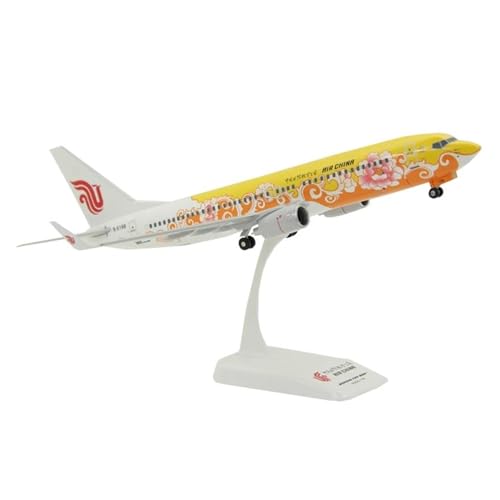 Ferngesteuertes Flugzeug Für B737-800 Air China Montiertes Flugzeugmodell Gelbe Pfingstrose ABS-Desktop-Dekoration Sammlerstück 1:130 von SQFZLL