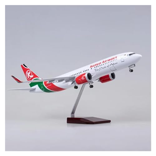 SQFZLL Ferngesteuertes Flugzeug 1/85 Maßstab 47CM Flugzeug B737 MAX Flugzeug Kenya Airways Airline Druckguss-Harz-Flugzeugmodell Spielzeug (Größe : No Light) von SQFZLL