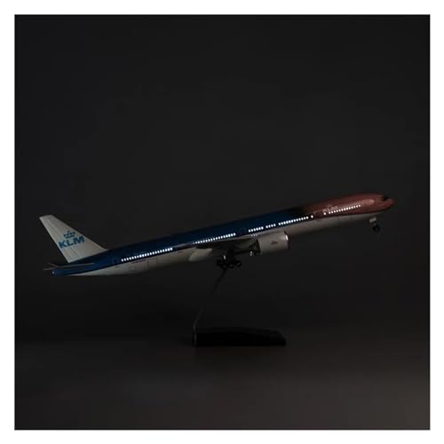 SQFZLL Ferngesteuertes Flugzeug 47CM Niederländische Fluggesellschaft B777 777 Luftfahrtflugzeug-Flugzeugmodell Standbares Flugzeug-Sammlungsdisplay (Größe : with Light) von SQFZLL