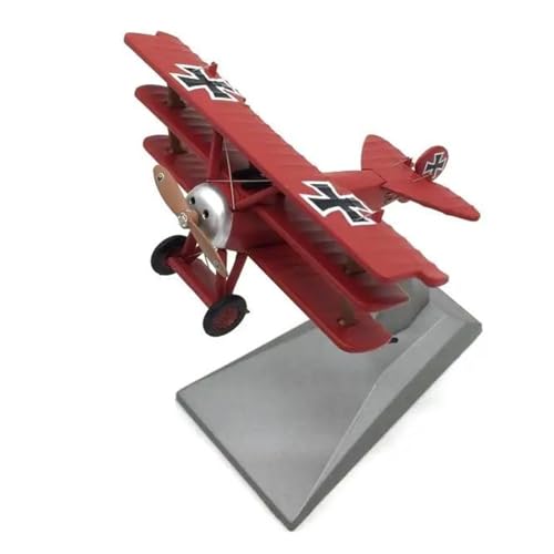 SQFZLL Ferngesteuertes Flugzeug Deutsche Fokker DR 1 Red Baron Doppeldecker Propellerjäger Im Maßstab 1:72, Druckguss-Metallflugzeug-Flugzeugmodell von SQFZLL